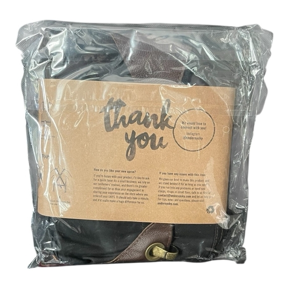 UNDER NY SKY Black Denim Bib Apron Strap Barber Barista Florist Chef Uniform - Picture 5 of 5